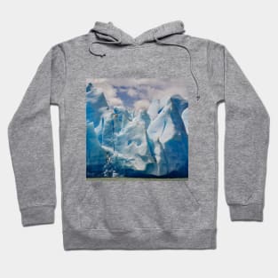 SCENERY 50 - Ice Glacier Arctic Snow Mountain Frost White Hoodie